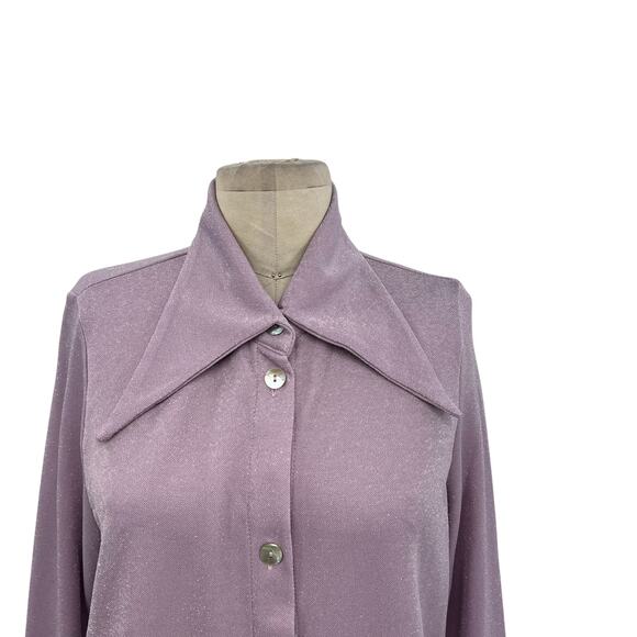 Sleeper The Cosmos Set Lurex Lounge Shirt And Trouser Set Purple Size Small - Picture 3 of 16